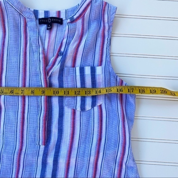 Fred David striped Sleeveless Shirt Size Small - Picture 8 of 10